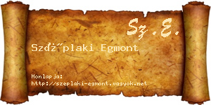 Széplaki Egmont névjegykártya